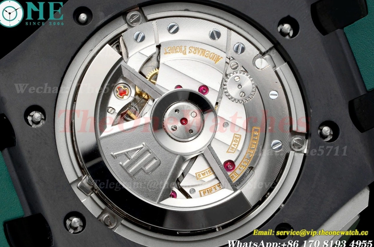 Royal Ceramic Oak Offshore RU 2020 44mm RSF A3126 Dial Green 0430